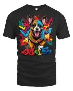 Graffiti Corgi Street Art Tee - black t-shirt on white background