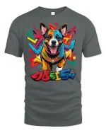 Graffiti Corgi Street Art Tee - gray t-shirt on white background