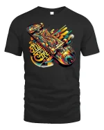 Ride the Streets Skateboard T-Shirt - black t-shirt on white background