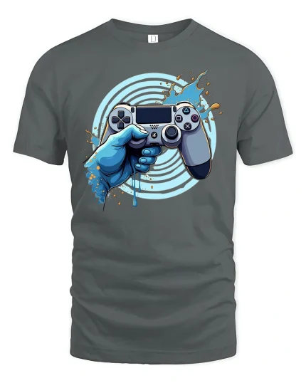Epic Gamer Controller T-Shirt - gray t-shirt on white background