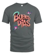 Buenos Días Butterfly T-Shirt - gray t-shirt on white background