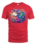 Magical Rainbow Sheep Unicorn Tee - red t-shirt on white background