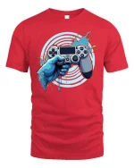 Epic Gamer Controller T-Shirt - red t-shirt on white background