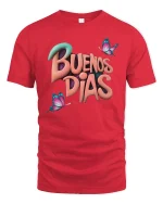 Buenos Días Butterfly T-Shirt - red t-shirt on white background