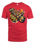 Ride the Streets Skateboard T-Shirt - red t-shirt on white background