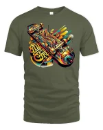 Ride the Streets Skateboard T-Shirt - military green t-shirt on white background