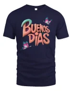 Buenos Días Butterfly T-Shirt - navy t-shirt on white background
