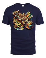 Ride the Streets Skateboard T-Shirt - navy t-shirt on white background