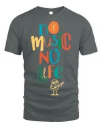 No Music No Life Colorful Quote T-shirt for Men - gray t-shirt on white background