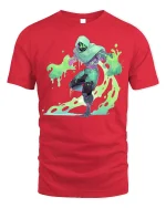 Neon Slime Ninja T-shirt for Gamers and Geeks - red t-shirt on white background