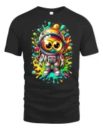 Color Splash Astronaut Tee - black t-shirt on white background