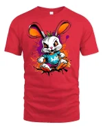 Rebel Bunny Graphic Tee - red t-shirt on white background