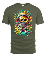 Color Splash Astronaut Tee - military green t-shirt on white background
