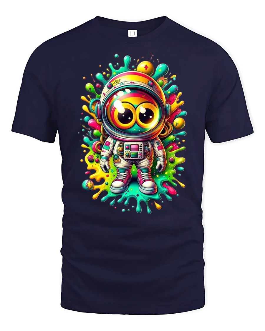 Color Splash Astronaut Tee - 1 Color Splash Astronaut Tee - navy t-shirt on white background