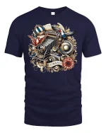 Vintage Camera Graphic Tee - navy t-shirt on white background