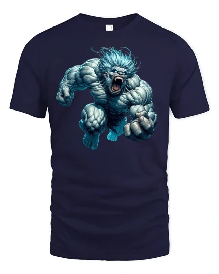 Savage Beast T-shirt - navy t-shirt on white background
