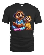 Cute Meerkat Pajama Party Bedtime Tee - black t-shirt on white background