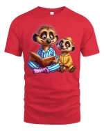 Cute Meerkat Pajama Party Bedtime Tee - red t-shirt on white background