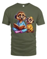 Cute Meerkat Pajama Party Bedtime Tee - military green t-shirt on white background