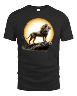 Majestic Lion King Graphic T-shirt - black t-shirt on white background