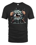 Hide and Seek Eye Tee - black t-shirt on white background