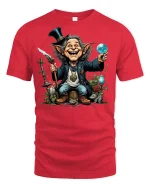 Goblin Wizard Magic Fantasy T-shirt - red t-shirt on white background