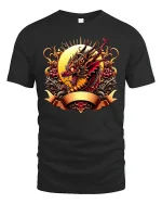 Fierce Dragon Warrior Graphic T-shirt - black t-shirt on white background