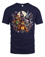 Creepy Animatronic Horror Squad T-shirt - navy t-shirt on white background