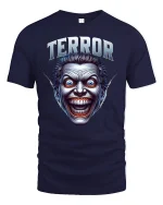 Terror Face Horror T-shirt - navy t-shirt on white background