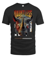 Dauntless Rhino Graphic Streetwear T-shirt - black t-shirt on white background
