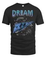 Dream Big Money Plane Tee - black t-shirt on white background