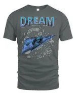 Dream Big Money Plane Tee - gray t-shirt on white background