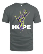 Futuristic Hope Hand Tee - gray t-shirt on white background