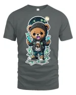 Hip Hop Money Bear Streetwear T-shirt - gray t-shirt on white background