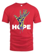 Futuristic Hope Hand Tee - red t-shirt on white background