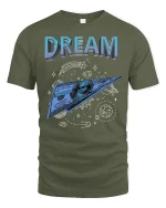 Dream Big Money Plane Tee - military green t-shirt on white background