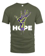 Futuristic Hope Hand Tee - military green t-shirt on white background