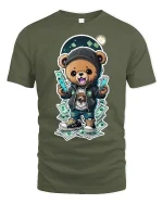 Hip Hop Money Bear Streetwear T-shirt - military green t-shirt on white background