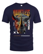 Dauntless Rhino Graphic Streetwear T-shirt - navy t-shirt on white background