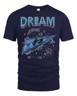 Dream Big Money Plane Tee - navy t-shirt on white background