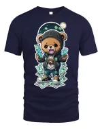 Hip Hop Money Bear Streetwear T-shirt - navy t-shirt on white background