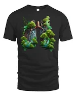 Forest Lungs Nature Art Tee - black t-shirt on white background