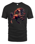 Fierce Centaur Warrior Mythology T-shirt - black t-shirt on white background