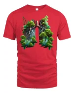 Forest Lungs Nature Art Tee - red t-shirt on white background