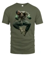 Fighter Spirit Boxing Champion T-shirt - military green t-shirt on white background