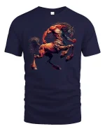 Fierce Centaur Warrior Mythology T-shirt - navy t-shirt on white background