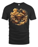 Golden Armored Crab Graphic Tee - black t-shirt on white background