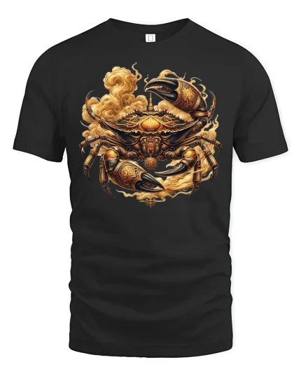 Golden Armored Crab Graphic Tee - black t-shirt on white background