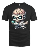 Mad Scientist Skull Graphic Tee - black t-shirt on white background