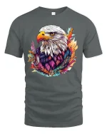 Majestic Eagle Graphic Tee - gray t-shirt on white background